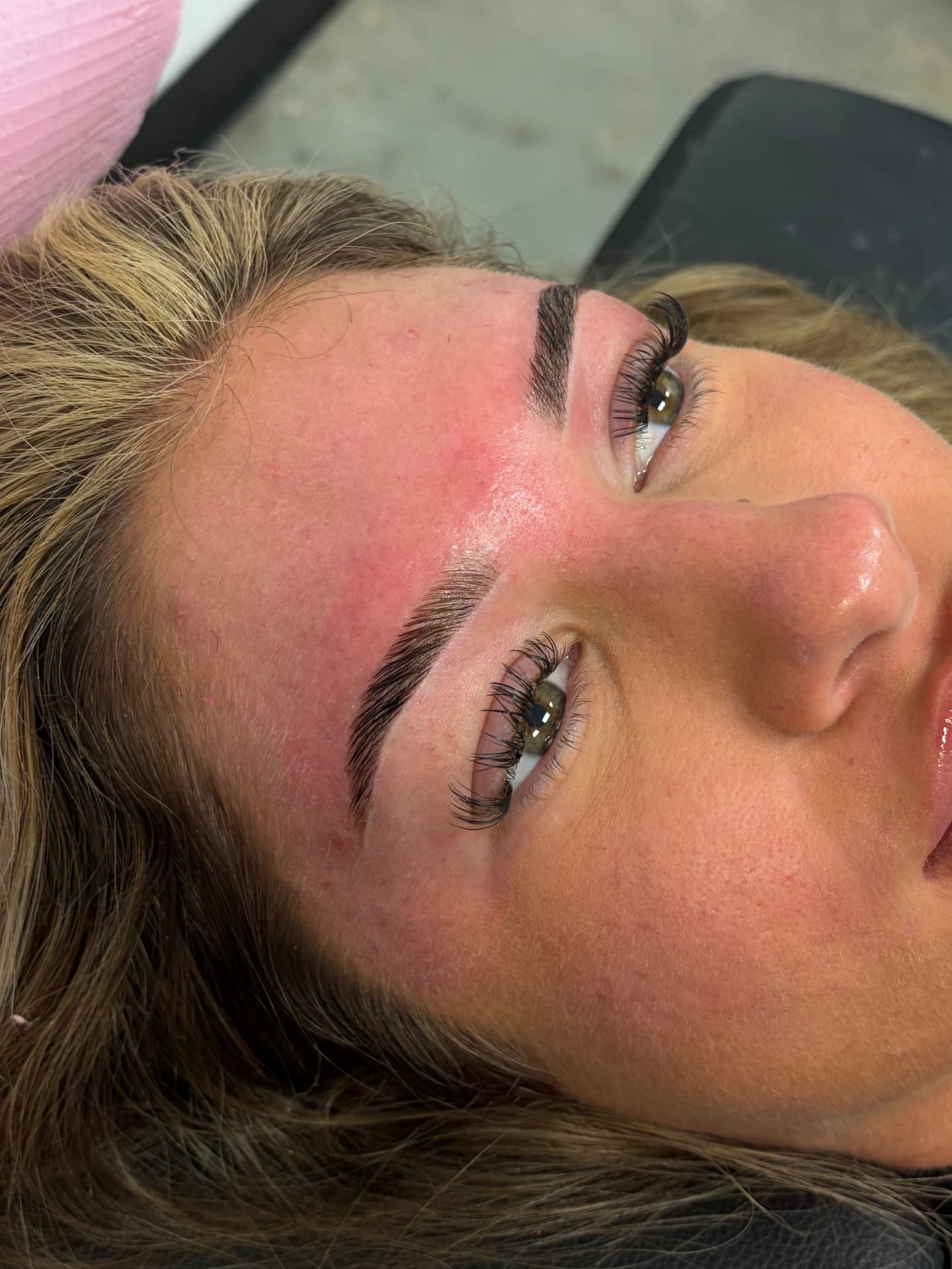 Brow sculpt before and after — blonde client — after