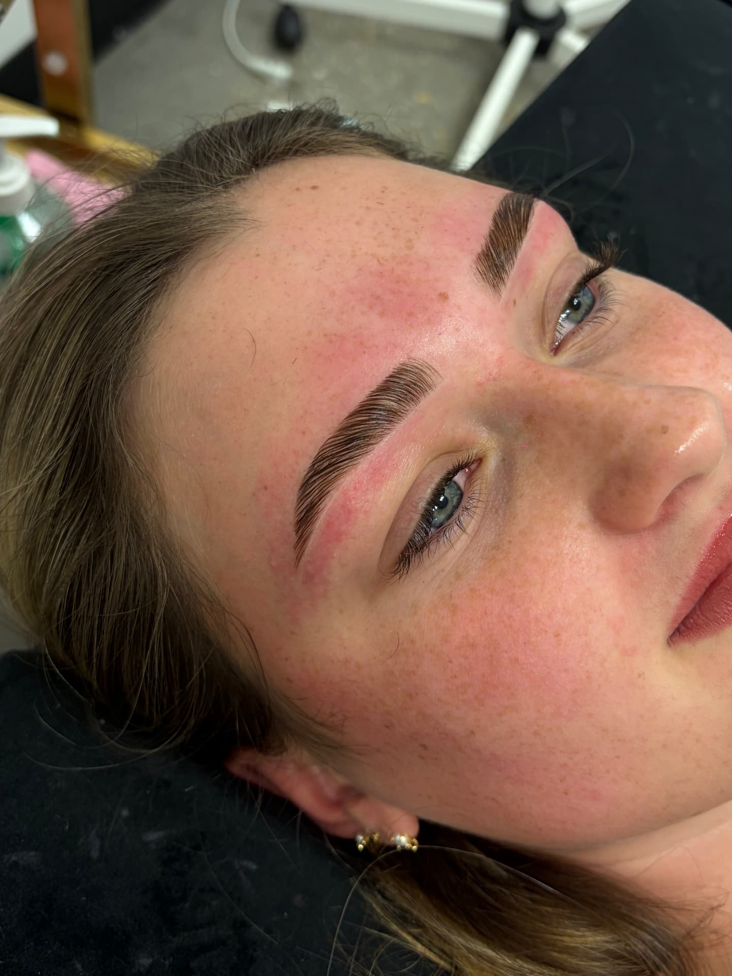 Brow lamination before and after — blonde client — after