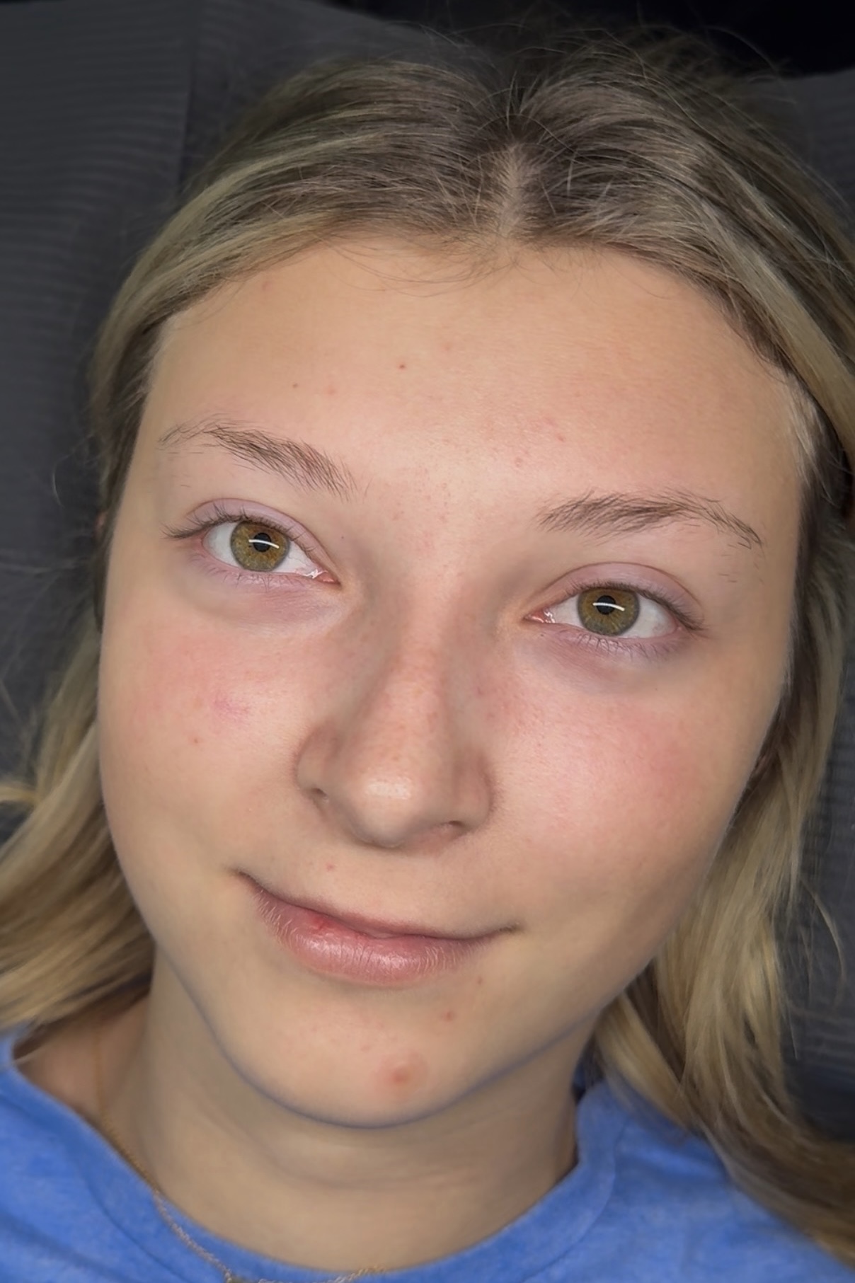 Lash extensions before and after — blonde client — before