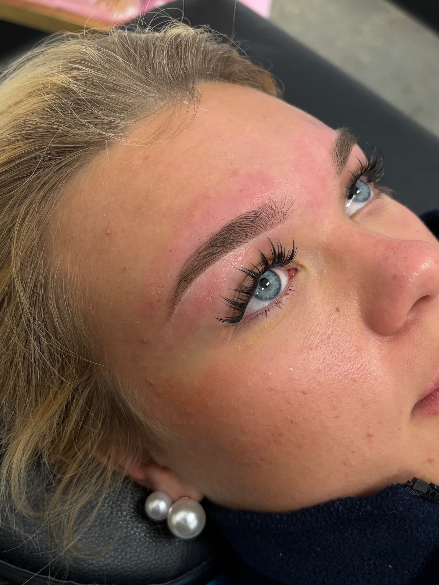 Brow mapping and sculpt before and after — blonde client — after